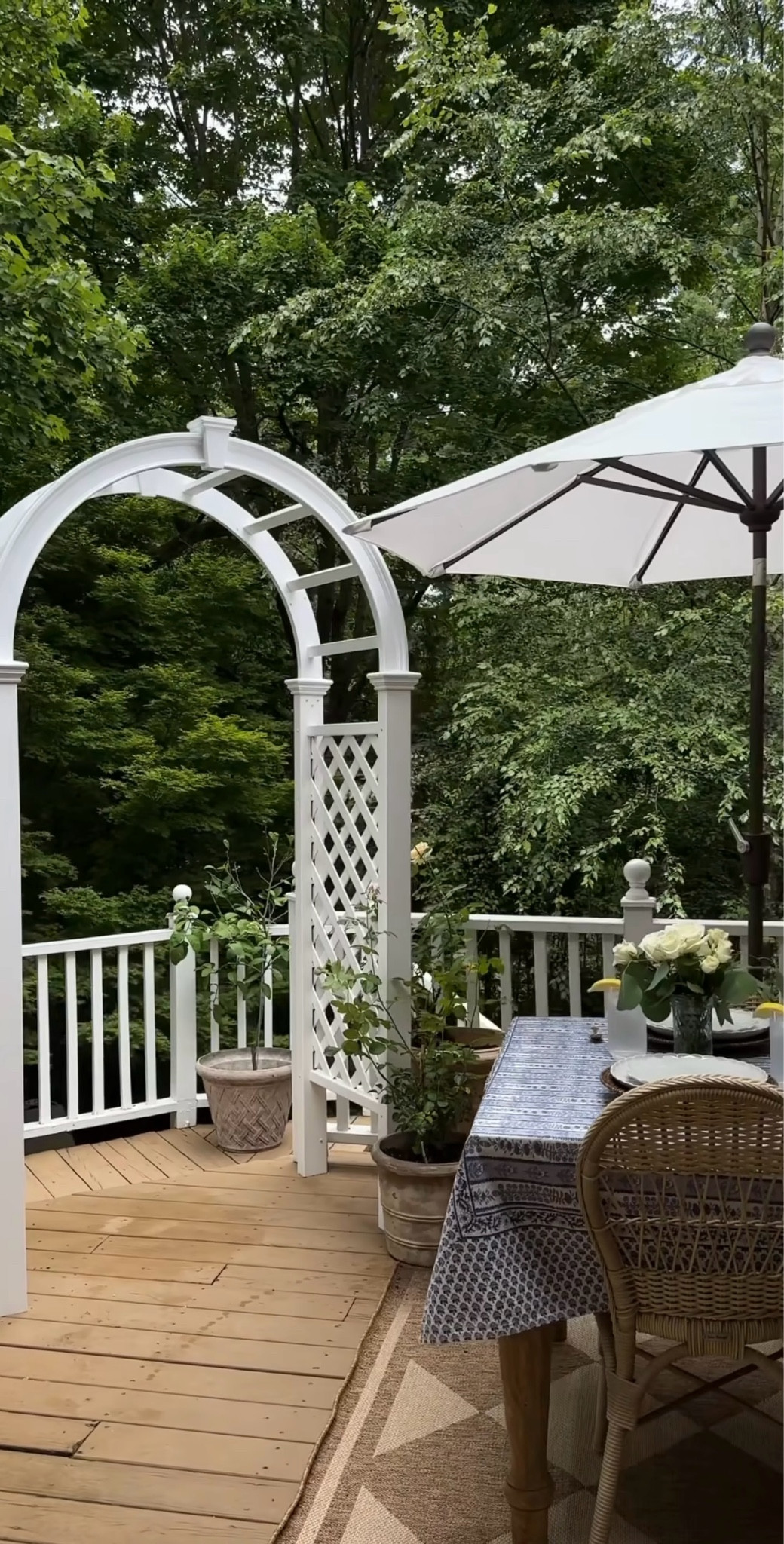 Outdoor patio with a arbor for my roses 🤍

#LTKHome