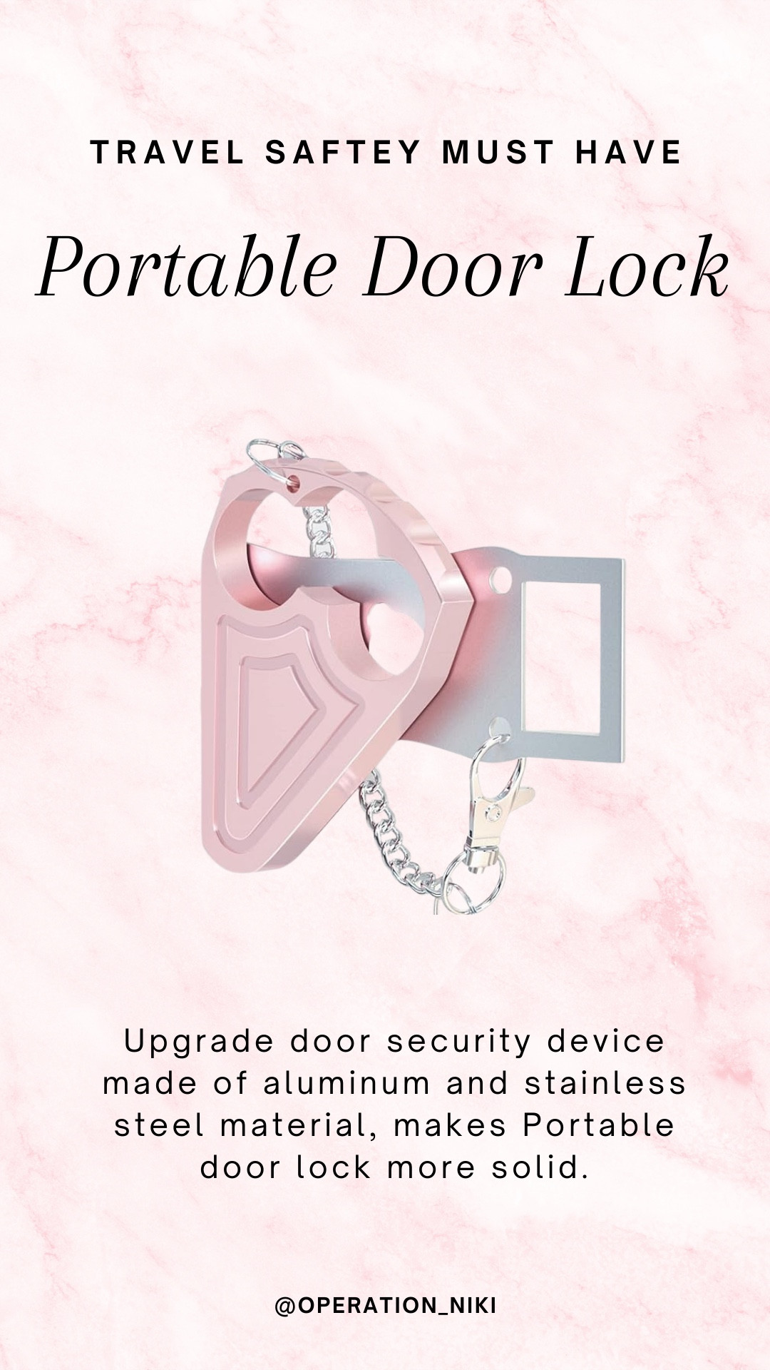 Travel safety made simple with this door lock! ✨ A quick and easy way to add an extra layer of security while staying in new places. Peace of mind, no matter where your travels take you! 🛏️🔒
Follow for more @OPERATION_NIKI on IG, TikTok, & Facebook sahm, purse essentials, mom bag, what’s in my bag, organized home, mom purse, mom must haves, cleaning tips, organization, winter bag, vacation, vehicle, resort, travel safetyy

#LTKMostLoved #LTKItBag #LTKTravel