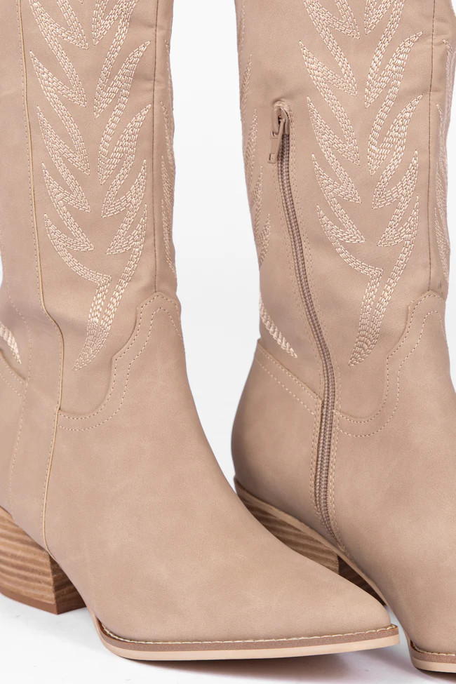 Sweeney Cedarwood Embroidered Tall Boots | Pink Lily