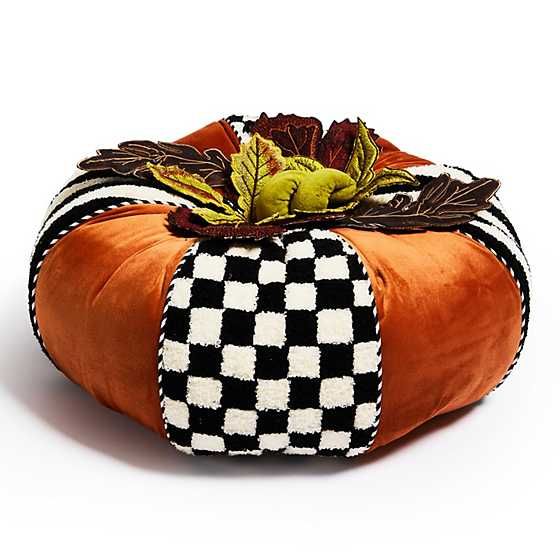 Harvest Check & Stripe Round Pillow | MacKenzie-Childs