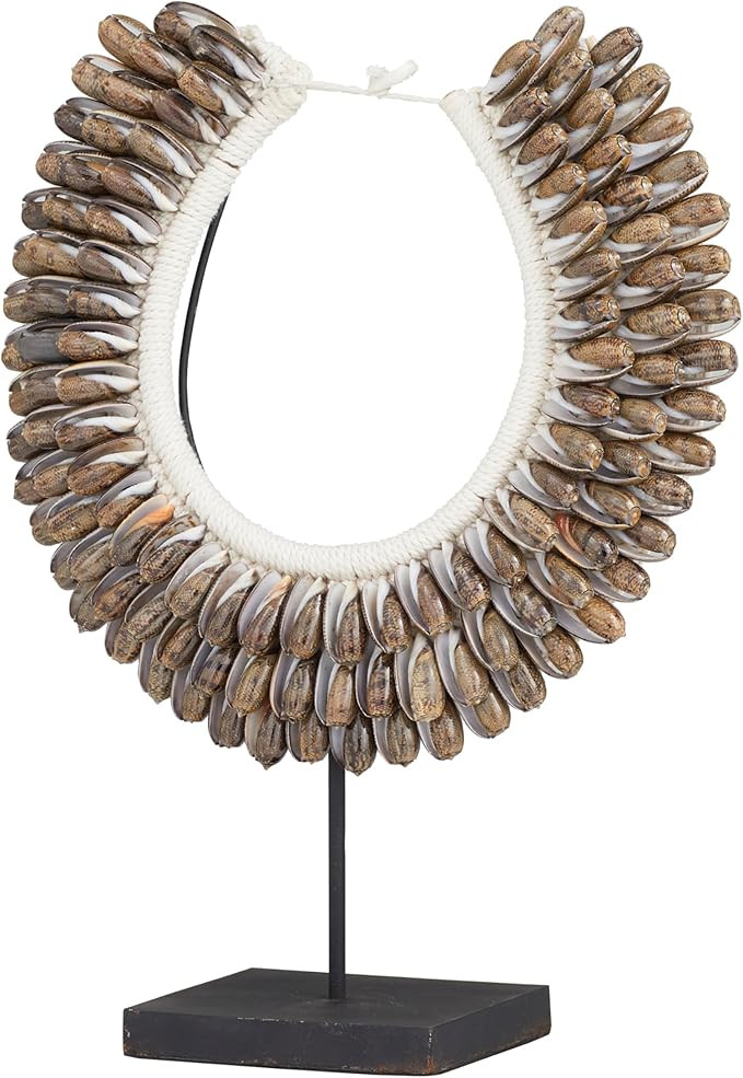 Deco 79 Shell Necklace Handmade Decorative Sculpture Home Decor Statue with Stand, Accent Figurin... | Amazon (US)
