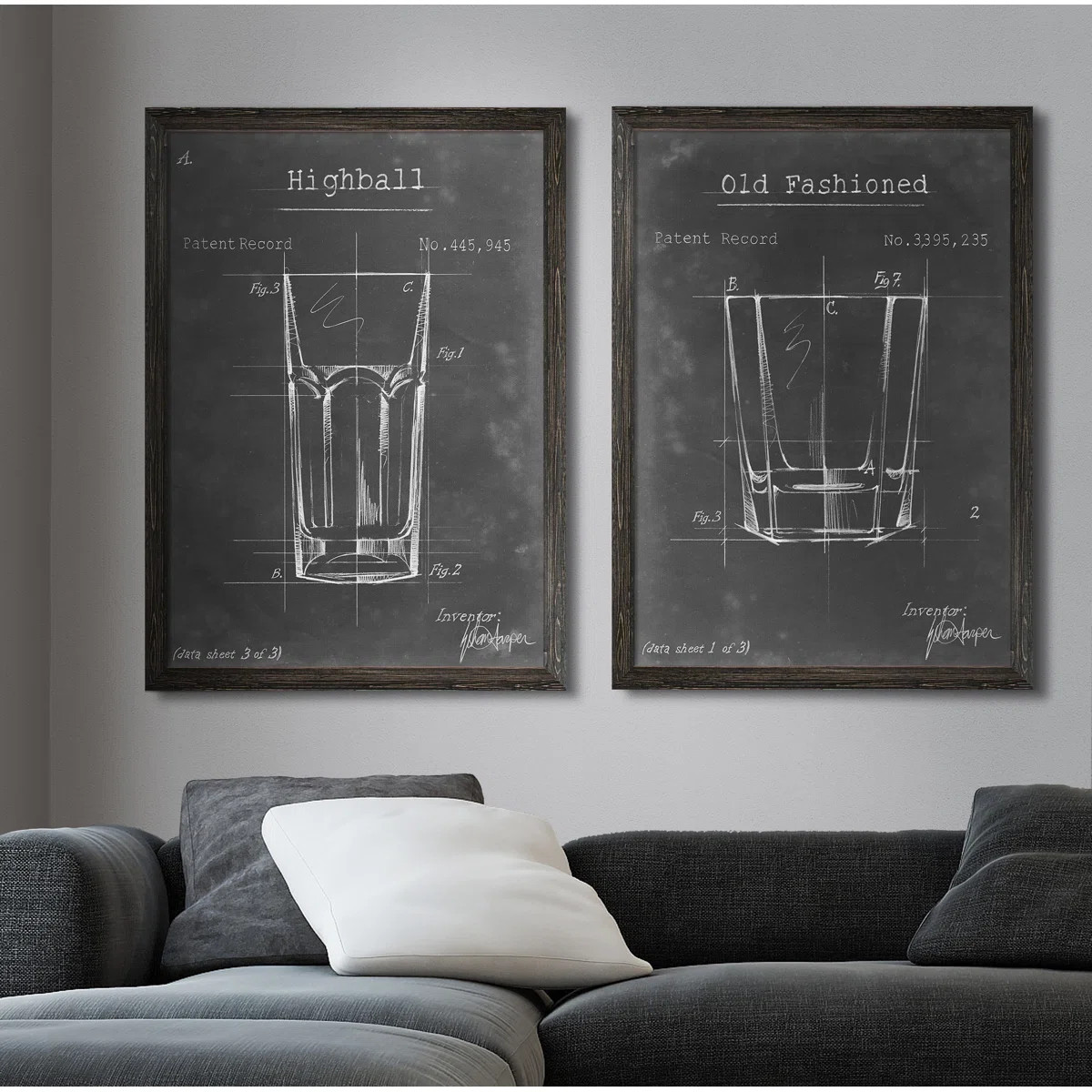 " Barware Blueprint I " by Antonyus Bunjamin (Abe) 2 - Pieces | Wayfair North America