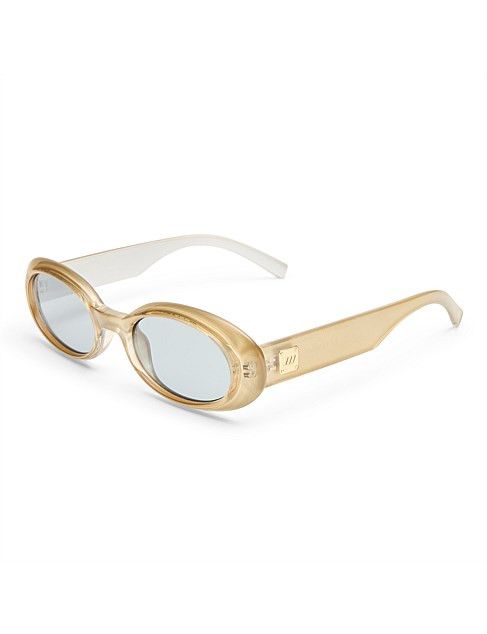 Le Specs Work It! White Oval Sunglasses | David Jones | David Jones (Australia & New Zealand)