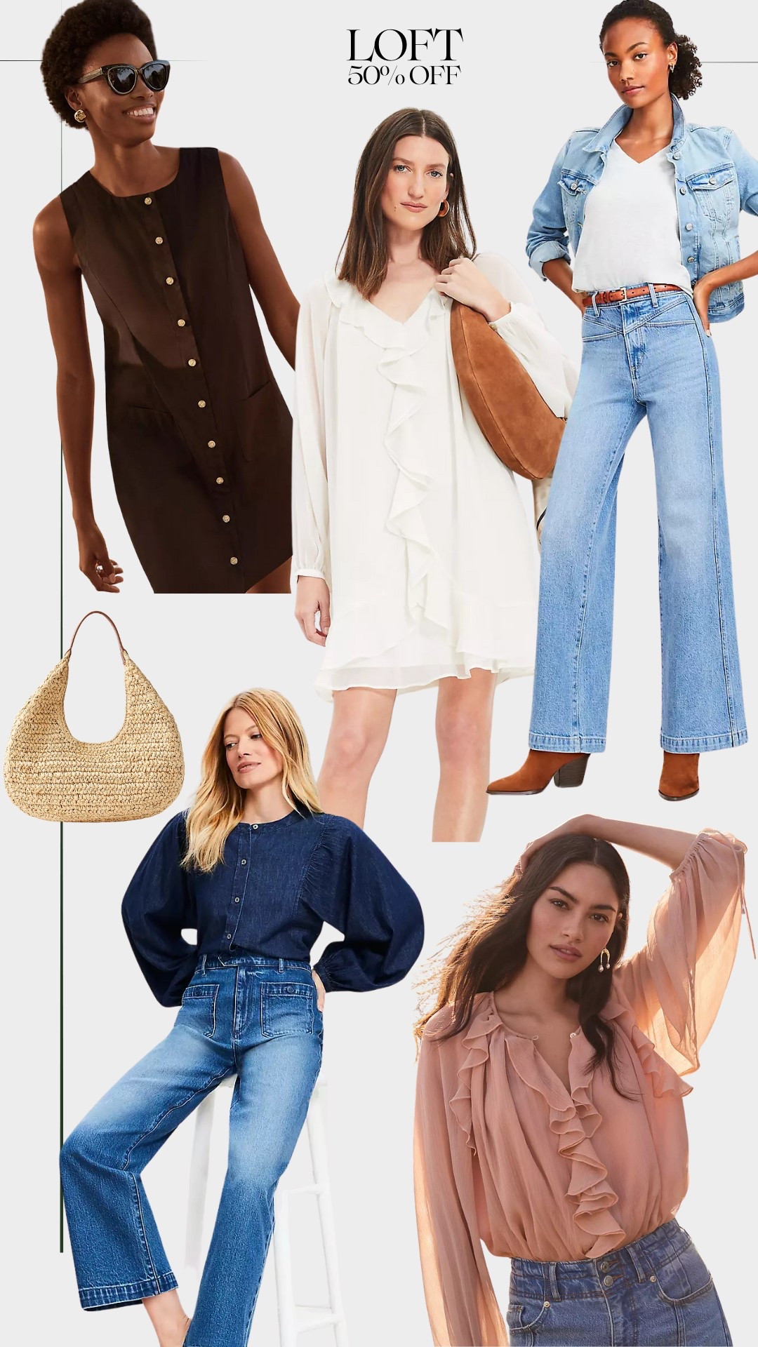 Loft
Sale
Chloe dupe
Ruffle blouse
Ruffle dress
Denim jeans 
Chambray top
Workwear 

#LTKFindsUnder100 #LTKStyleTip #LTKWorkwear