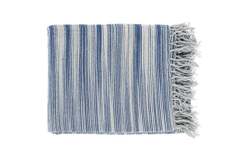 Tanga Throw, Navy/Sky Blue | One Kings Lane