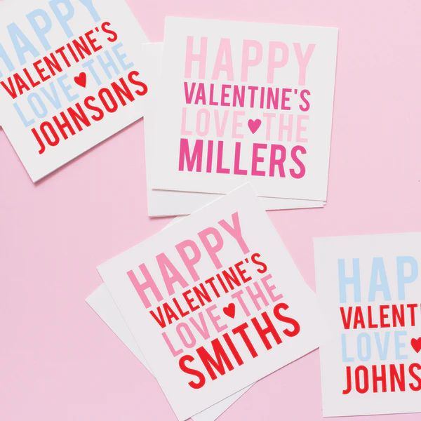 Personalized Family Valentine's Heart Stickers | Joy Creative Shop