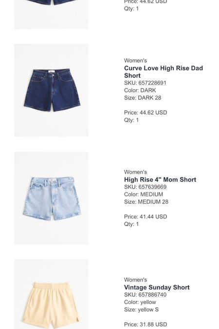 Abercrombie order! Trying a few shorts options out for postpartum life. Use AFKATHLEEN for an extra 15% off! 

#LTKFindsUnder50 #LTKFindsUnder100 #LTKSaleAlert