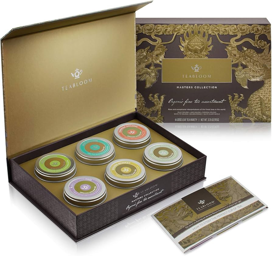 Teabloom Masters Collection - Six Rare Single-Origin Organic Loose Leaf Teas - Milky Oolong, Whit... | Amazon (US)