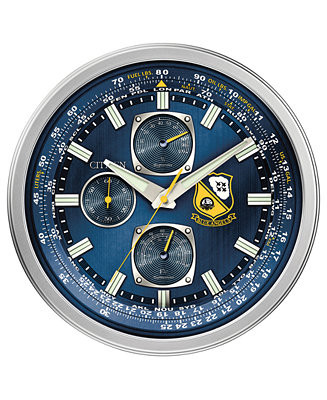 CitizenGallery Indoor/Outdoor Blue Angels Silver-Tone and Blue Wall Clock | Macy's