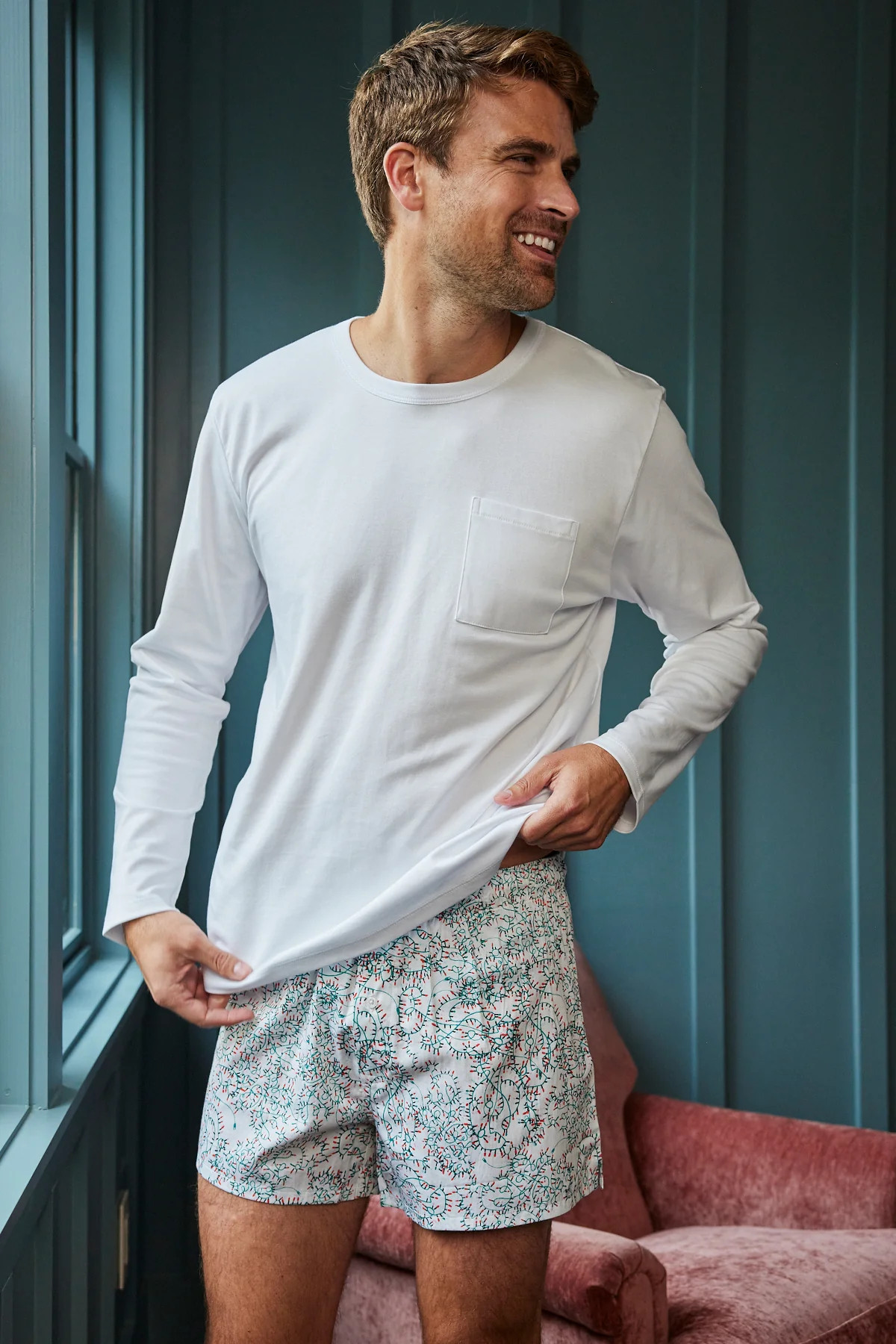Men's Poplin Boxer in Tangled Lights | Lake Pajamas