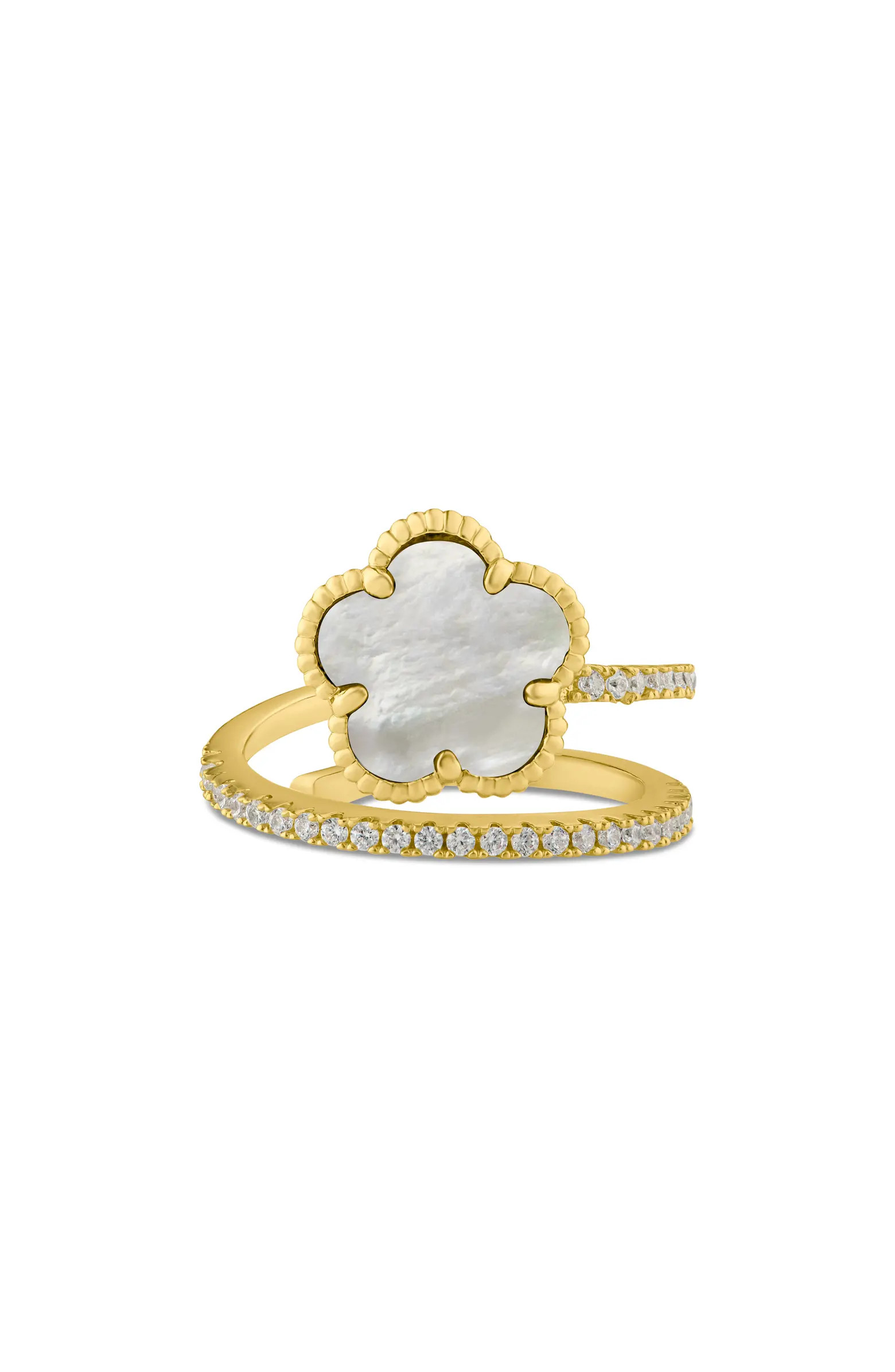 CZ by Kenneth Jay Lane CZ Pavé Clover Wrap Ring | Nordstromrack | Nordstrom Rack