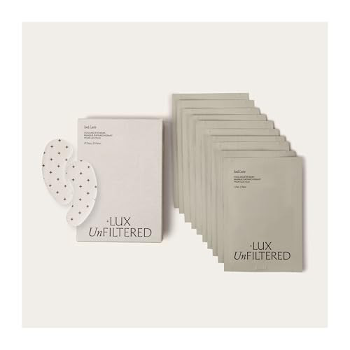 + Lux Unfiltered Iced Latte Cooling Under Eye Patches - Anti-Slip Caffeine Infused Korean Eye Mask - Reduces Puffiness, Brightens & Hydrates - Niacinamide & Hyaluronic Acid - Vegan - 10 Pairs | Amazon (US)