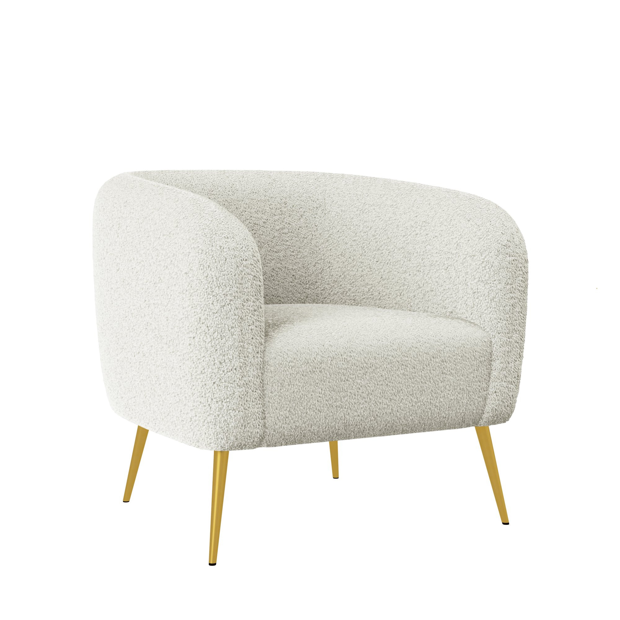 Homesvale Villare Channel-Tufted Barrel Chair, Cream | Walmart (US)