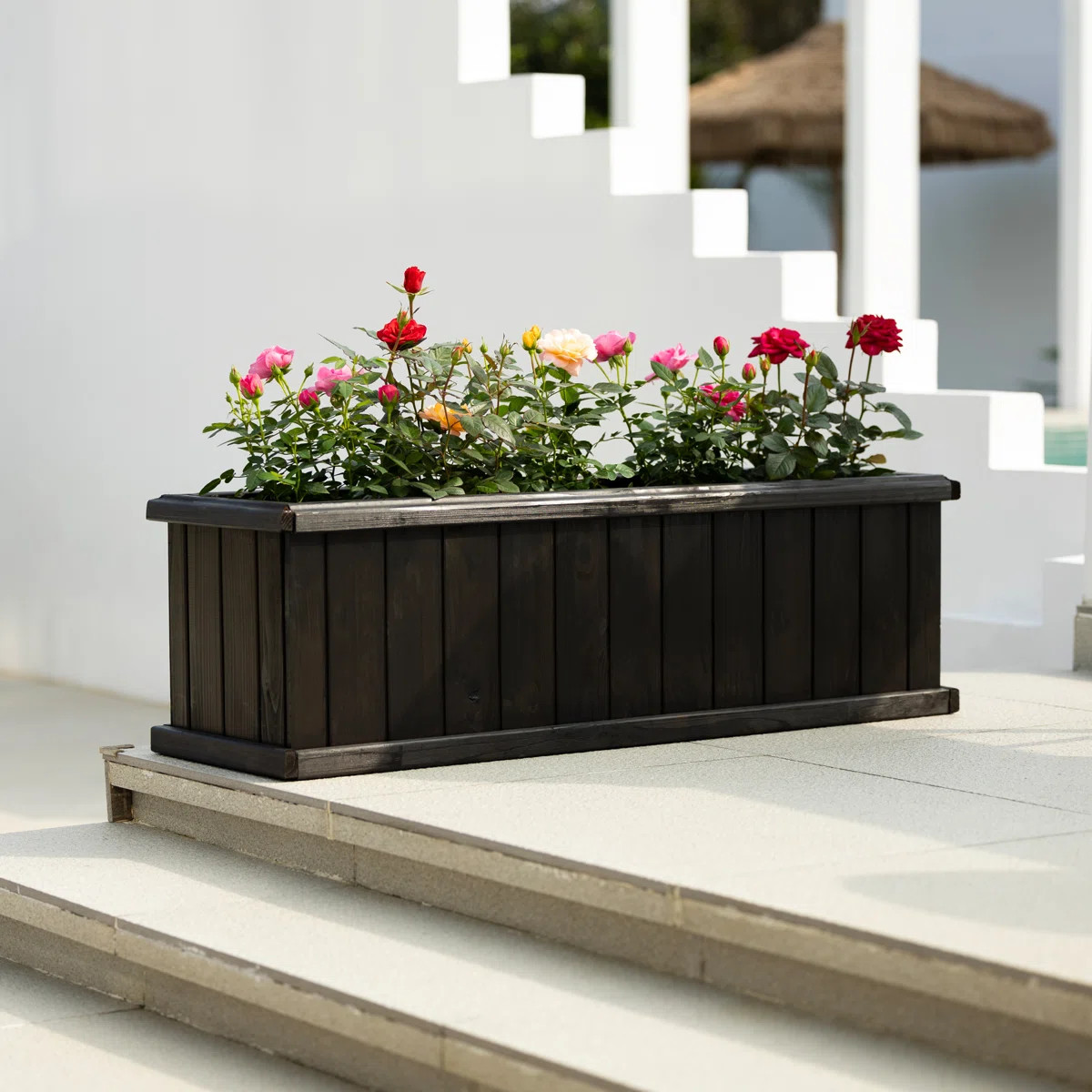 Barros Outdoor Wood Planter Box New green house beauty and hope Raised Garden Bed | Wayfair North America