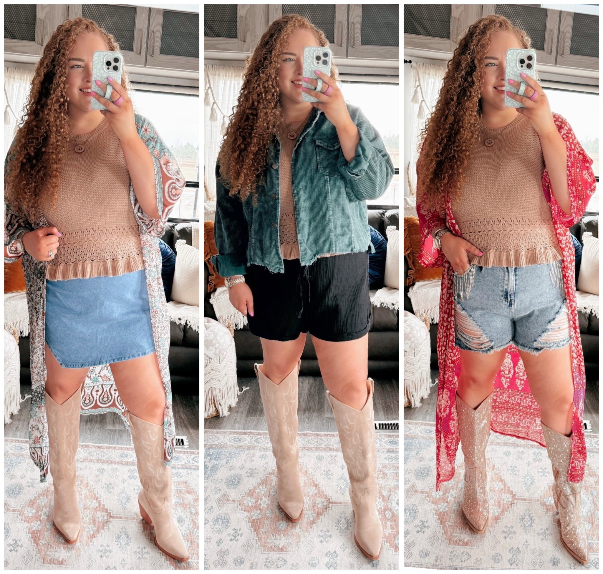 Amazon Concert outfits ⚡️🪩🤍concert outfit | concert look | disco cowgirl | Nashville outfit | Nashville bachelorette look | Morgan wallen concert outfit | Taylor swift concert outfit | country concert outfit | western concert outfit | concert season | cowgirl boots | amazon cowboy boots | rhinestone cowgirl boots | amazon rhinestone cowgirl boots | amazon boots | amazon finds | amazon fashion | amazon outfit | amazon look | amazon concert outfit | amazon concert finds | western concert outfit | western fashion | amazon western fashion | amazon western outfit | blingy jean shorts | rhinestone jean shorts | curvy jean shorts | concert shorts | tank top | neutral tank top  | kimono | pink kimono | amazon kimono | denim skort | amazon denim skort | neutral cowgirl boots | beige cowgirl boots | black shorts | amazon black shorts | wide leg shorts | green jacket | amazon green jacket 

#LTKSaleAlert #LTKMidsize #LTKStyleTip