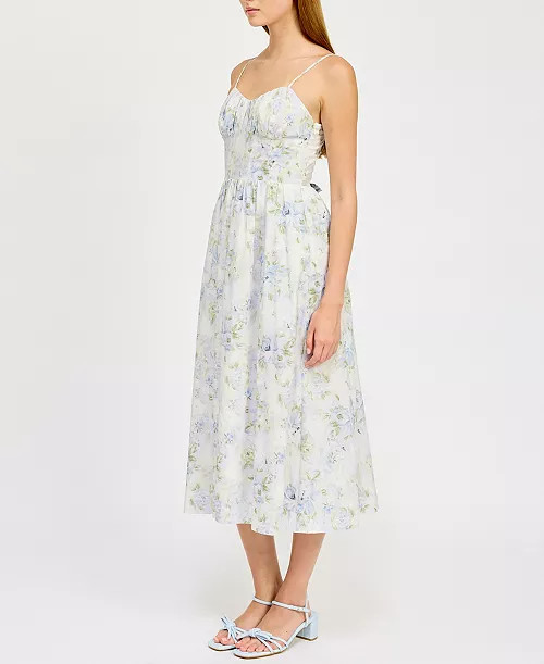 Women's Scarlet Printed Corset-Back Midi Dress | Macy's