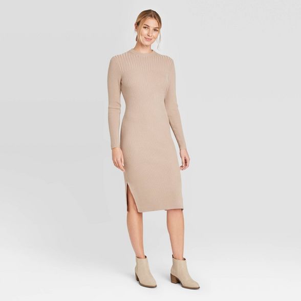Women's Long Sleeve Ribbed Sweater Dress - Prologue™ | Target