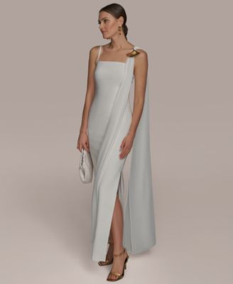 Donna Karan New York Women's Straight-Neck Chiffon-Sash Gown - Macy's | Macy's