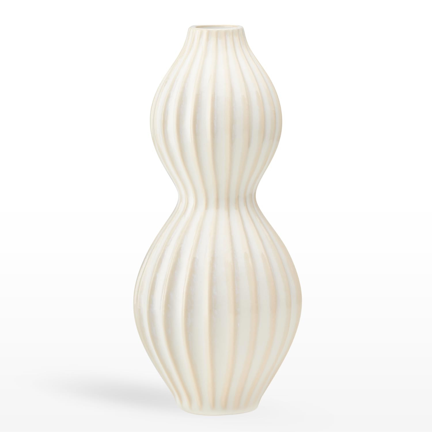 Torre & Tagus 10" Ribbed White Ceramic Vase for Flowers - 10 Inch Small Flower Vase & Small Ceram... | Amazon (US)