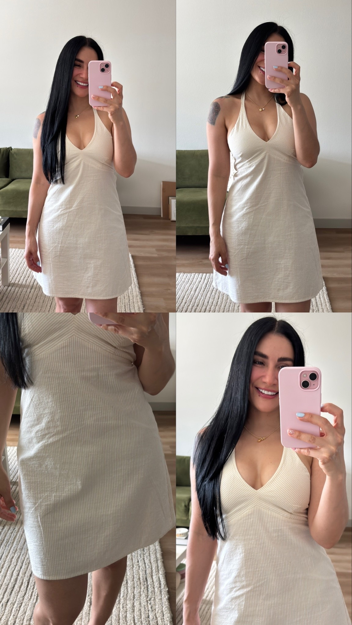 Halter neck dress • Cream mini dress • Neutral outfit • Summer dress • Feminine style • Vacation outfit • Resort wear • Minimal chic • Beach vacation look • Soft girl aesthetic • Effortless style • 🤍✨🌿

#LTKootd #LTKU #LTKSeasonal