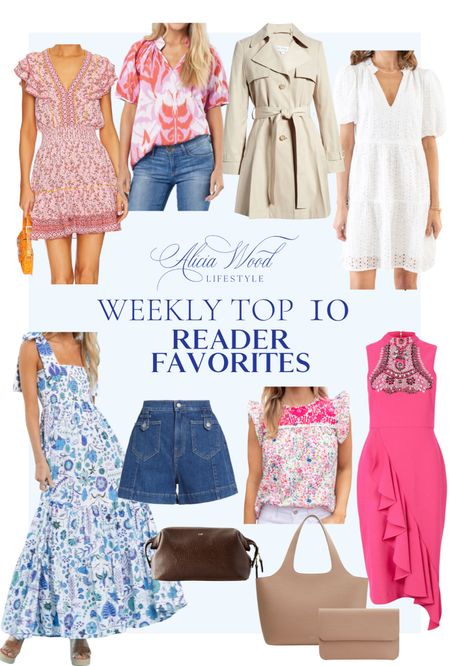 Top 10 weekly reader favorites

Pink floral mini dress, lavender and pink top, water repellant trench coat, white short sleeve mini dress, blue and white floral maxi dress, blue Jean high waisted shorts with button pocket detail, pink floral top, pink embroidered maxi dress, cuyana tote bag, versatile flap bag, men’s leather travel pouch

#LTKFind #LTKmens #LTKstyletip