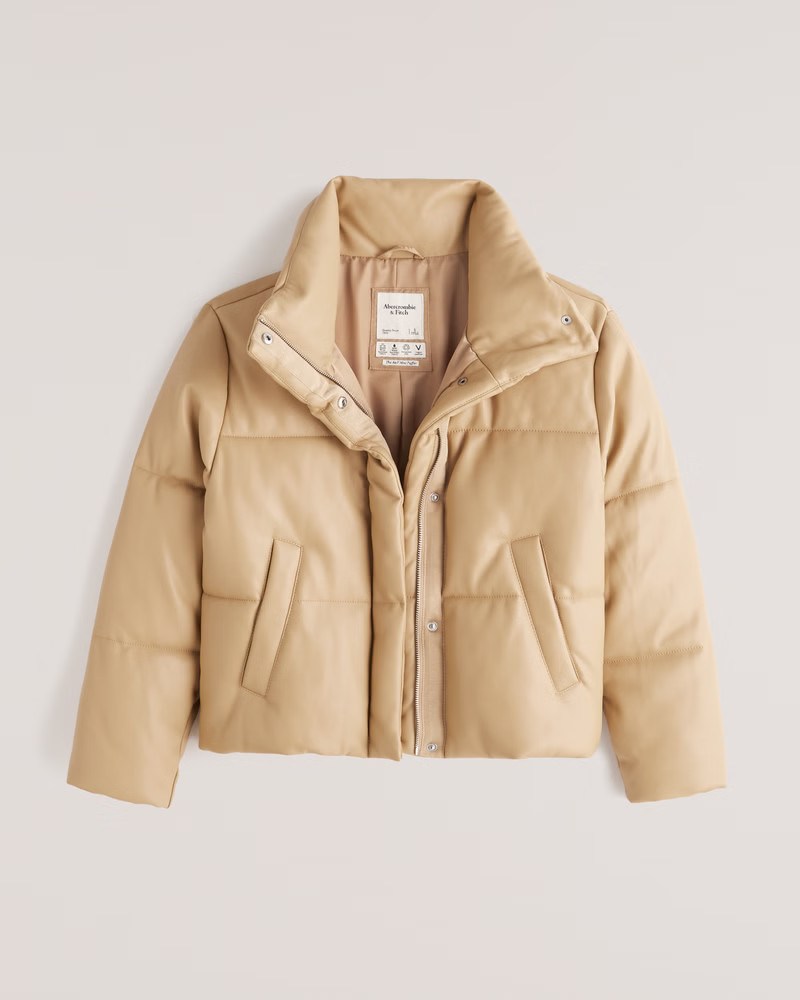A&F Vegan Leather Mini Puffer | Abercrombie & Fitch (US)
