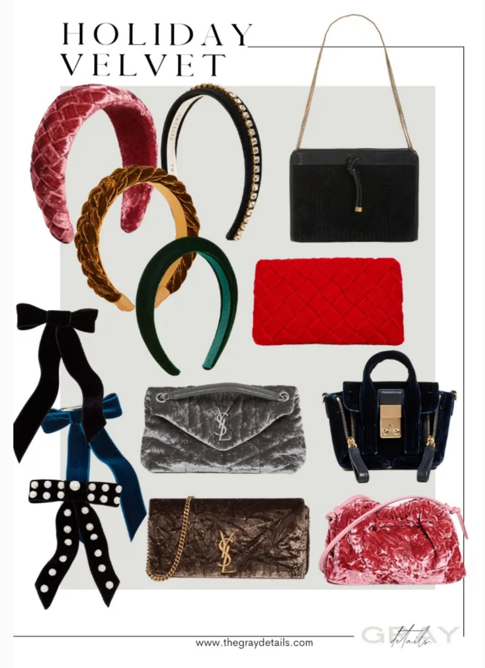 Velvet handbag, Velvet headband, velvet bag, holiday bag, holiday outfit

#LTKHoliday #LTKitbag #LTKwedding