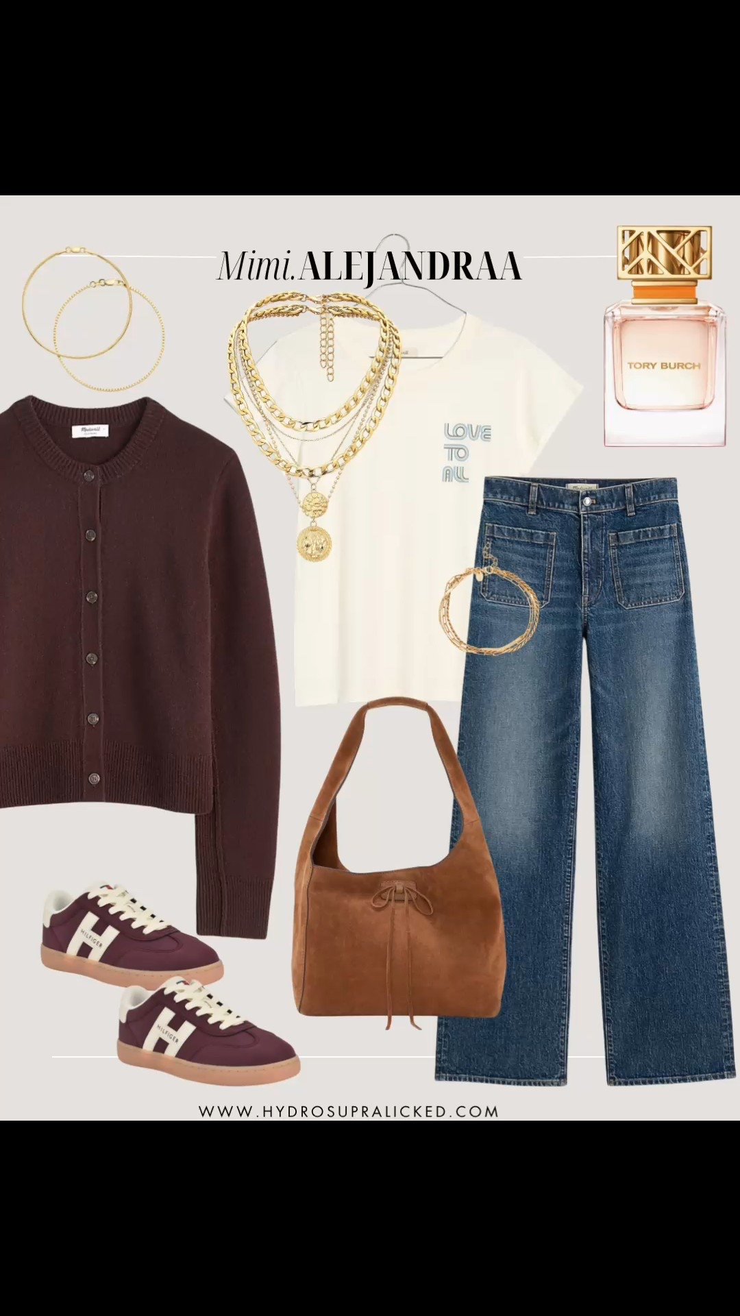 Casual fall outfit. Madewell cardigan, tee and jeans with a suede bag and sneakers. Top with gold statement piece necklace for under $50 from Amazon!

#LTKSaleAlert #LTKFindsUnder100 #LTKPetite
