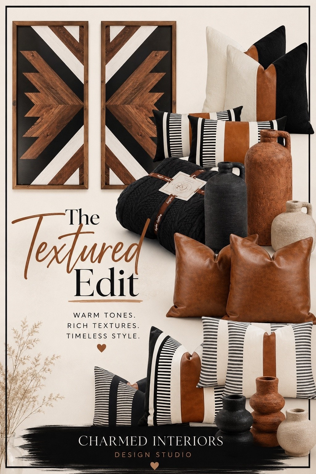 Texture is what makes a room feel collected, cozy, and effortlessly designer. ✨ Layering warm wood tones, rich cognac leather, bold black accents, and soft neutral textiles creates a space that feels both elevated and inviting.

If you’re drawn to modern organic style, these are the pieces I’d reach for every time.

#InteriorDesign #homedecor

#LTKU #LTKHome #LTKOver40