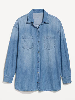 Oversized Jean Boyfriend Shirt for Women | Old Navy (US)