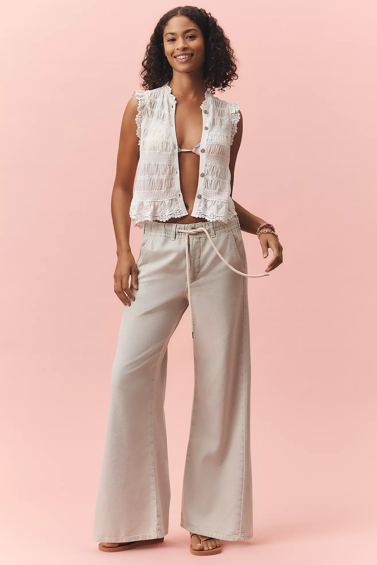 The Adi Pull-On Mid-Rise Flare Pants by Pilcro | Anthropologie (US)