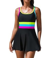 popvil Women One Piece Swimsuit 2026 Tummy Control Sexy Cutout Neon Color Block Bathing Suit Slim... | Amazon (US)