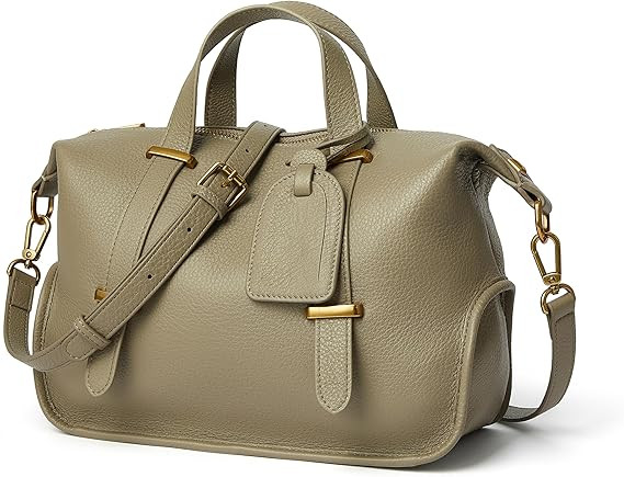 DORIS&JACKY Genuine Leather Satchel Purse For Women Designer Top Handle Tote Handbags With Long A... | Amazon (US)