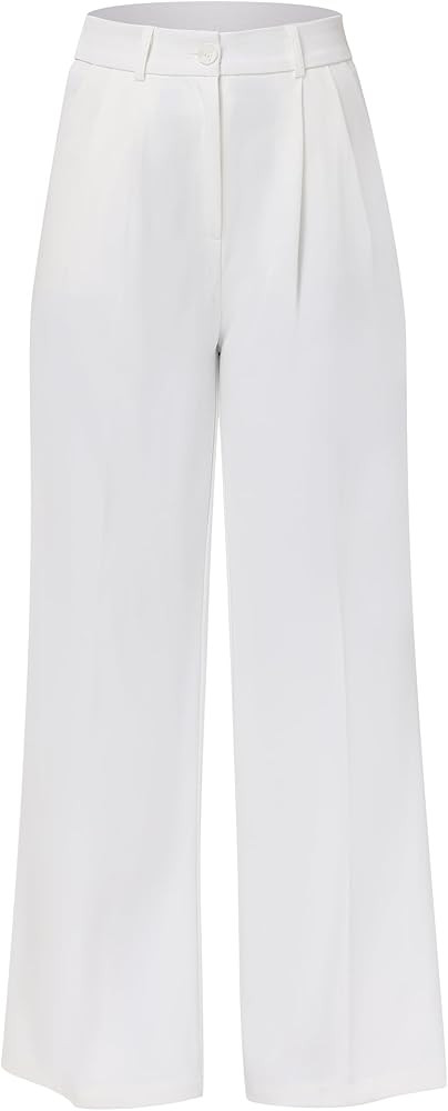 Women Wrinkle-Free Flowy Office Dress Pants Slacks Breathable Workout Casual Wide Leg Stretchy Hi... | Amazon (US)