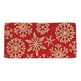 Creative Co-Op 32" L x 16" W Natural Coir w/Snowflakes, Red Doormats, Multi | Amazon (US)