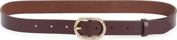 Rebecca Minkoff Leather Belt with Pavé Crystal Buckle | Nordstrom | Nordstrom