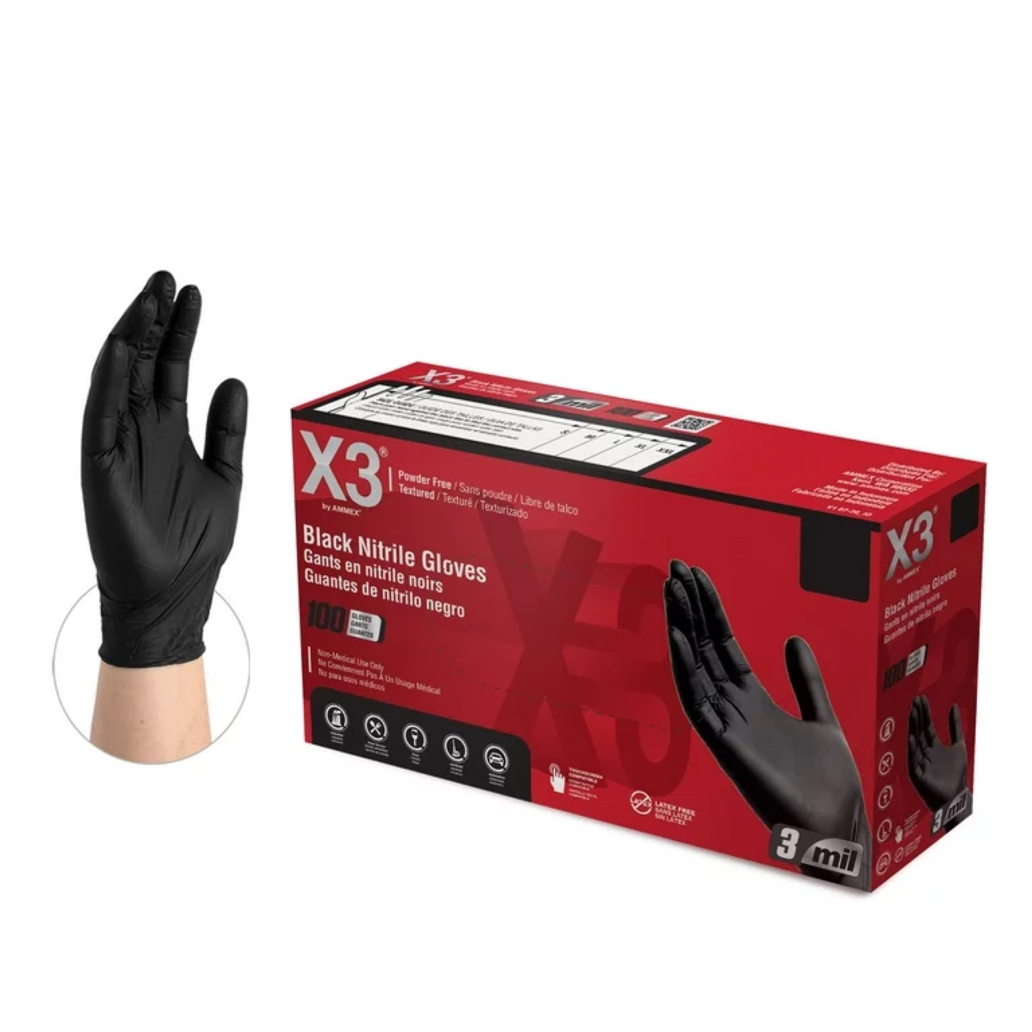 X3 Black Nitrile Disposable Industrial Gloves 3 Mil x-Large Box of 100

#LTKfamily #LTKhome #LTKmens