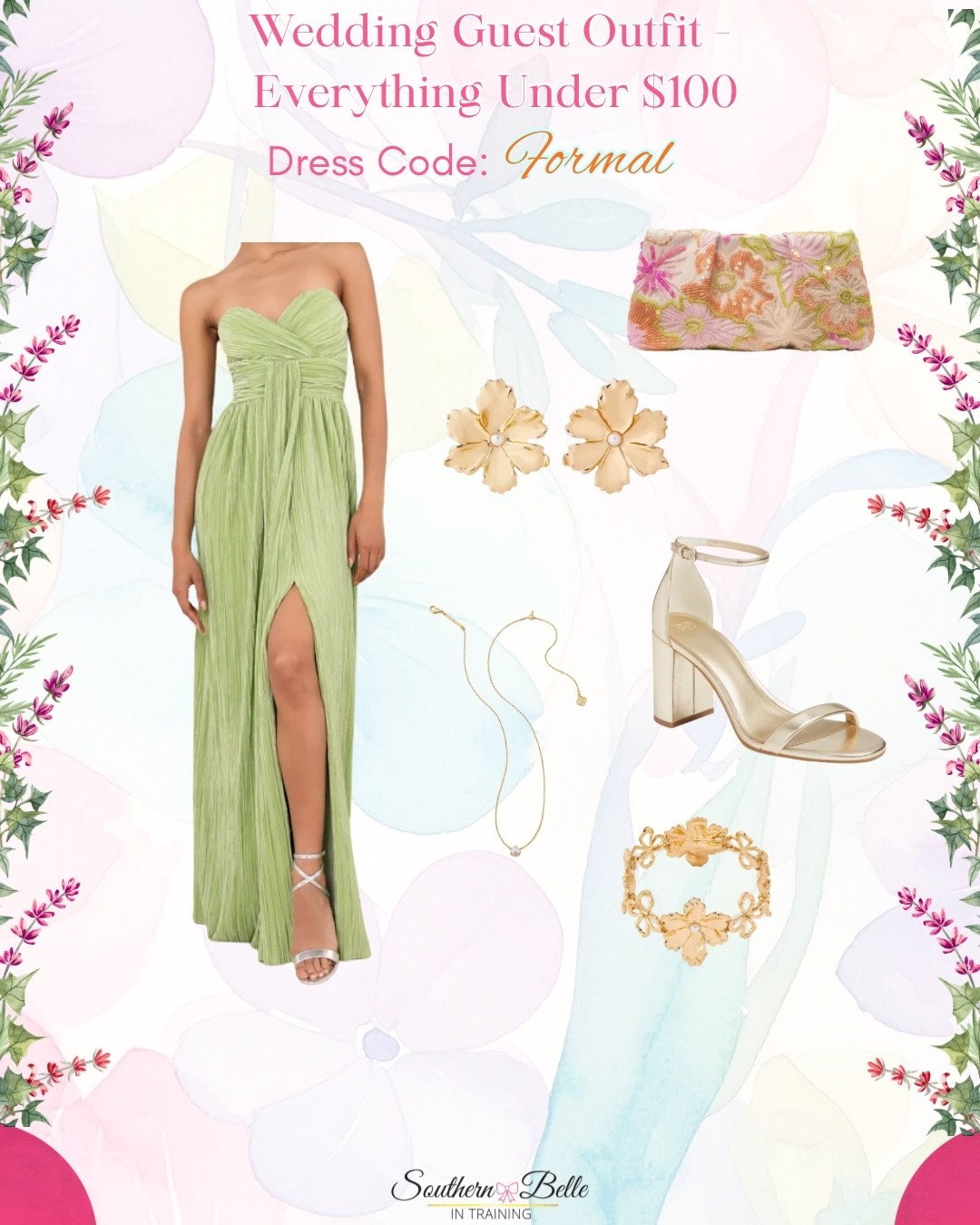 Formal Wedding Guest Dress || Spring Wedding Outfit || Formal Wedding || Green Wedding Guest Dress 

#LTKWedding