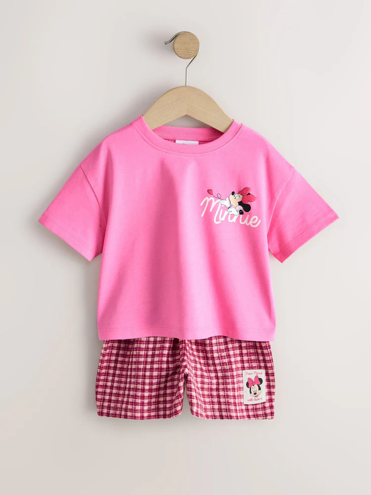 Pink Minnie Mouse T-Shirt and Shorts Set (3mths-7yrs) | Next US