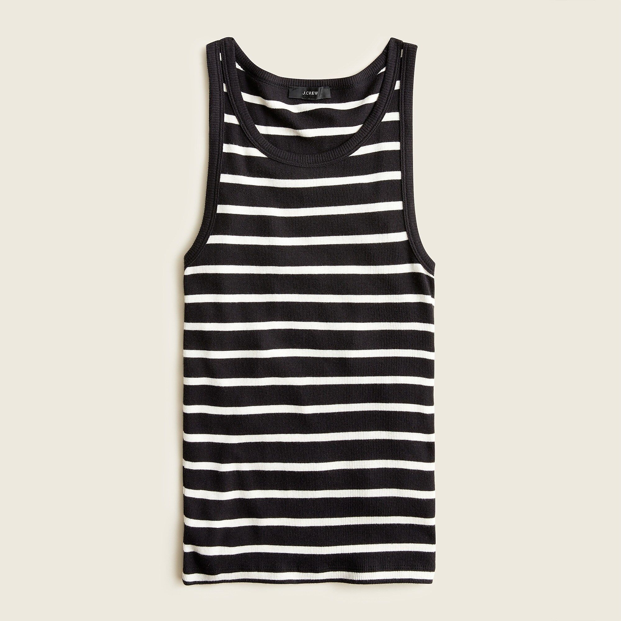 Ribbed cutaway tank in stripe | J.Crew US