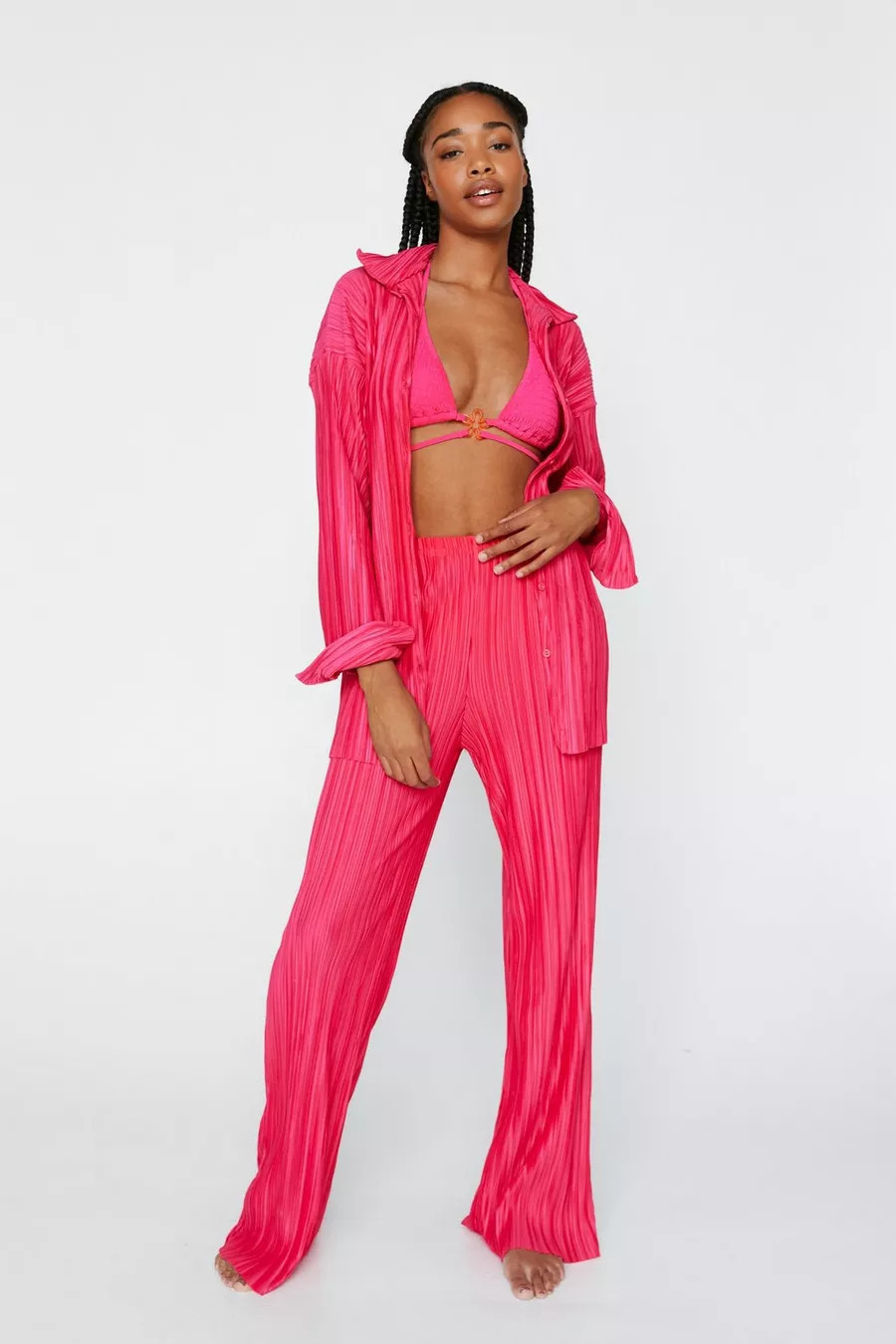 Plisse Oversized Button Down Shirt | Nasty Gal UK (+IE)