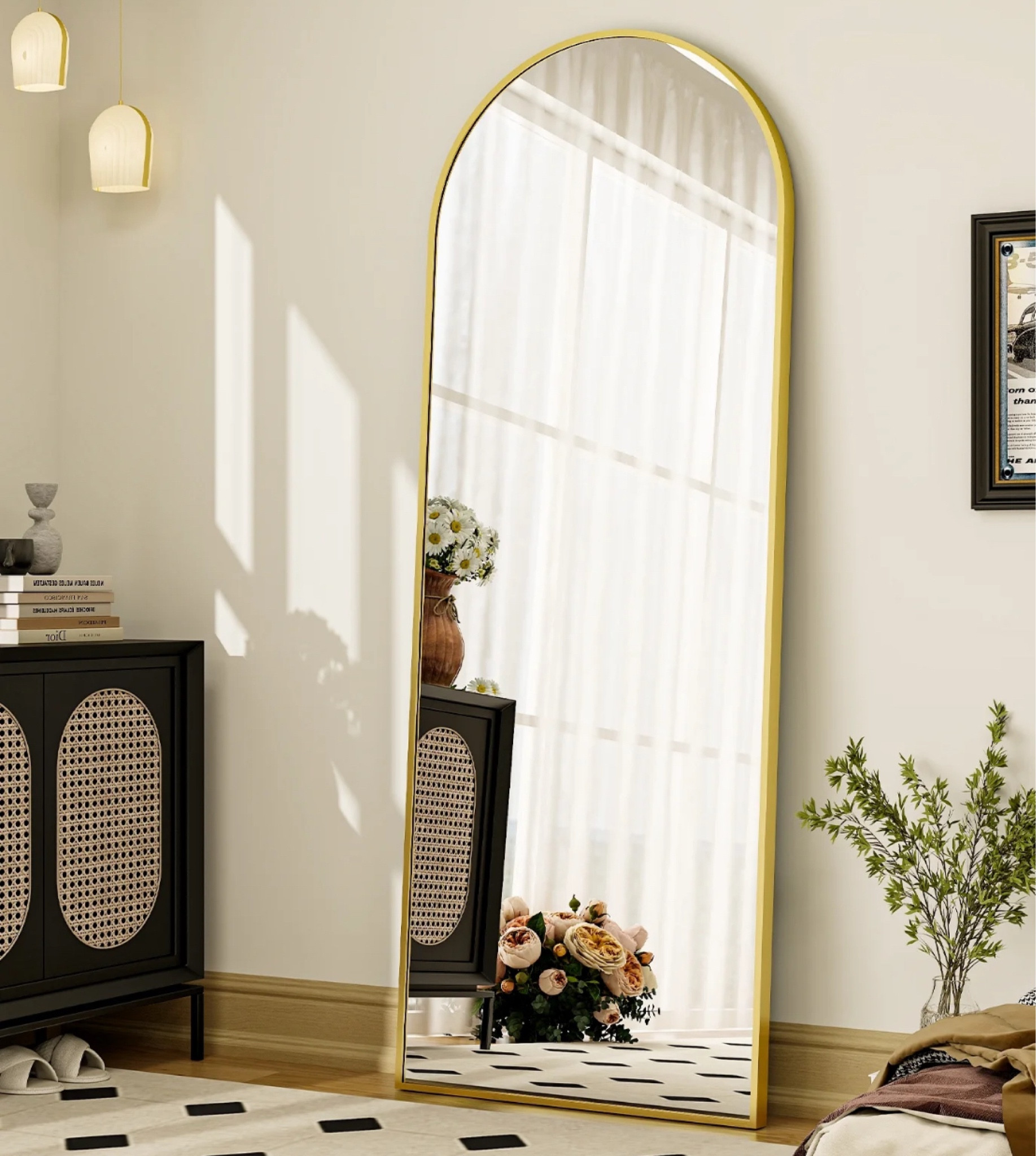 Cannot believe I just got this gold mirror for $49.99 😳🙌🏽 it’s so beautiful & from Walmart. Full length mirror. Gold or black to choose from ☺️ 

#LTKHome #LTKFindsUnder50 #LTKSaleAlert