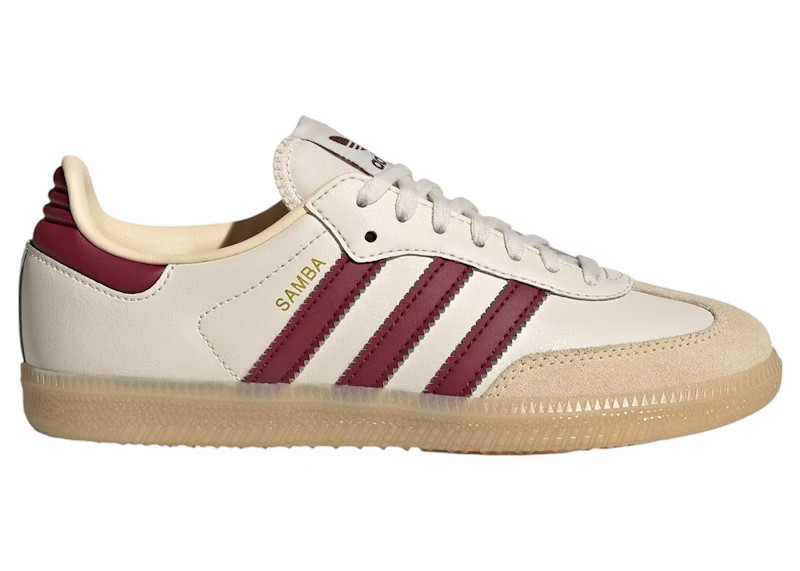 adidas Samba OG Wonder White Shadow Red Gum (GS) | StockX