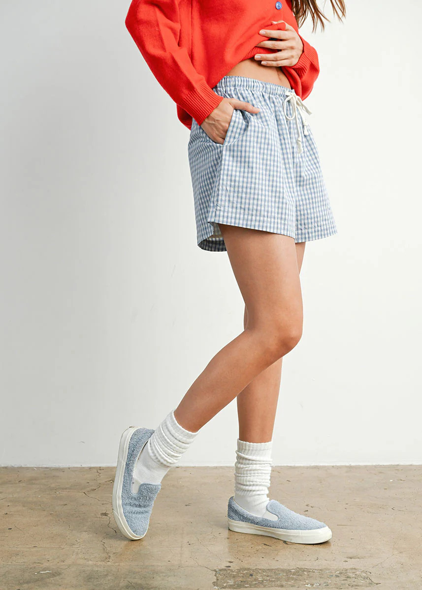 Kiah Striped Boxer Short - Blue | Alice & Wonder