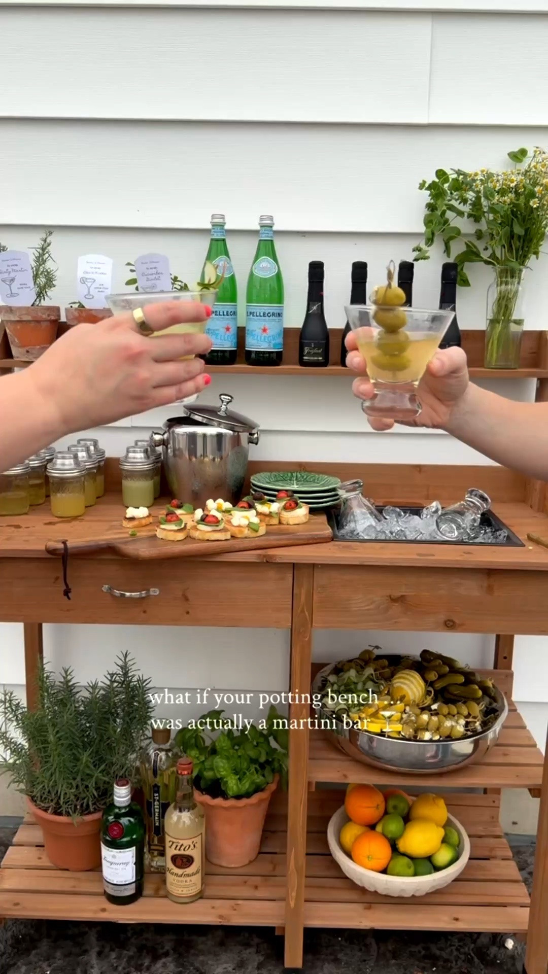 #AD A simple potting bench turns into the sweetest garden cocktail station, perfect for an easy evening outside. 🪴🍸
Martini glasses, a serving tray and this beautiful potting bench all from @Wayfair. Proof that sometimes the best entertaining spaces are the ones you already have! 

#LTKdayinmylife #LTKSeasonal #LTKHome