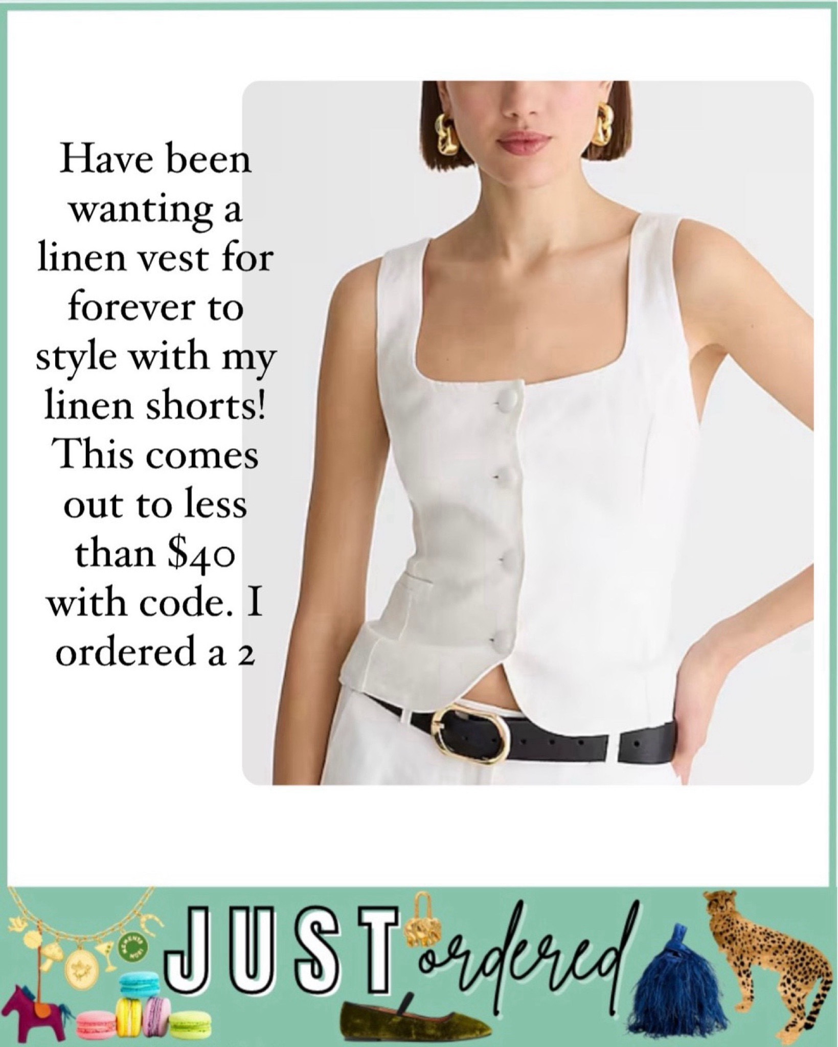 White linen vest on major sale with code! 





#LTKFindsUnder100 #LTKSeasonal #LTKStyleTip