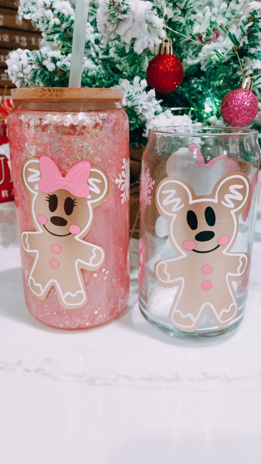 Pink Christmas Cold Cup Personalized Cute Gingerbread Mouse -  Canada