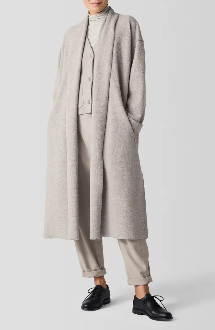 Eileen Fisher High Collar Wool Felted Coat | Nordstrom | Nordstrom