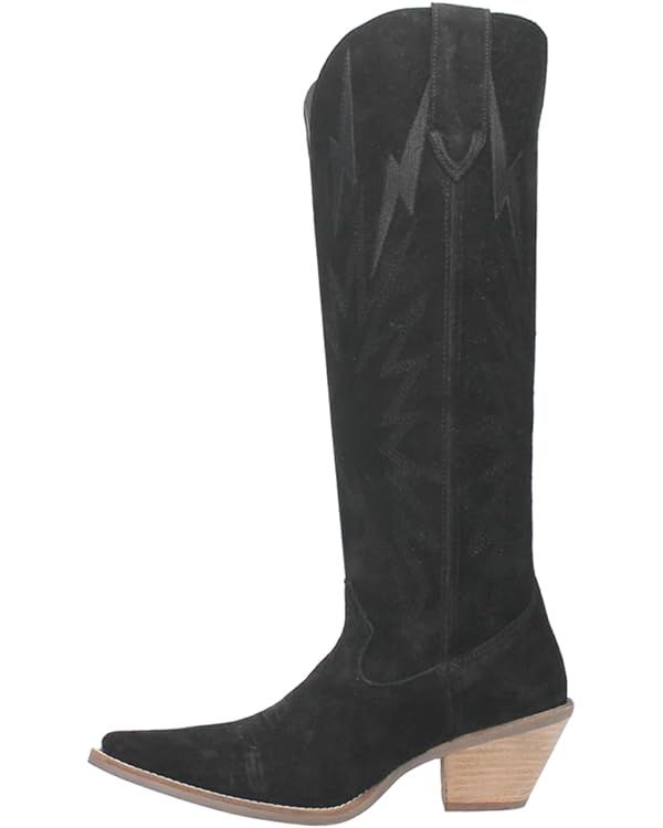 Dingo Womens Thunder Road Snip Toe Casual Boots Knee High Mid Heel 2-3" - Black | Amazon (US)