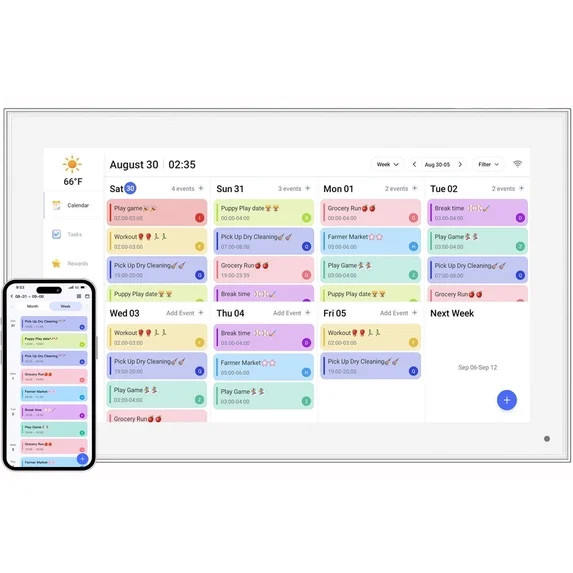 15.6 Inch Digital Calendar, Smart Digital Calendar Planner & Chore Chart, IPS FHD 1920x1080 Touch... | Walmart (US)